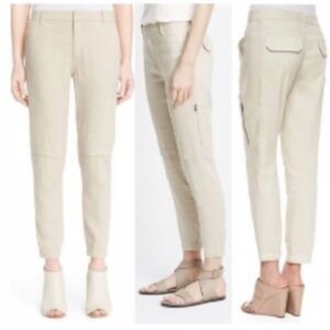 Vince Khaki Cargo Style Linen Blend Ankle Pants.           size 8
